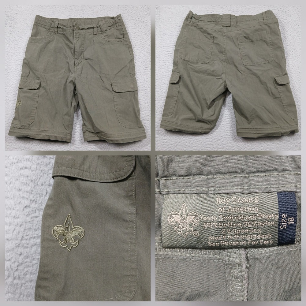 Boy‎ Scouts of America Cargo Shorts Youth 18 Olive Green Switchbacks